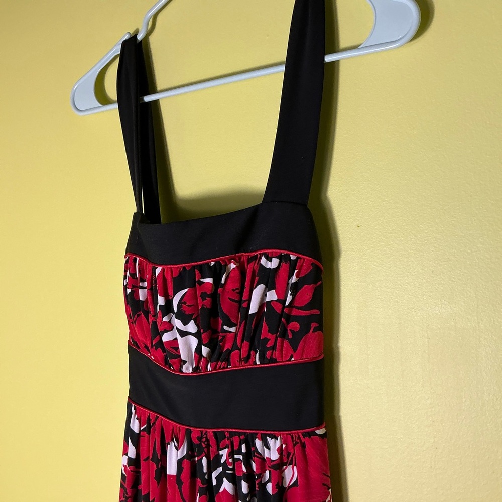 Vintage Y2k Empire Waist Red Floral Dress